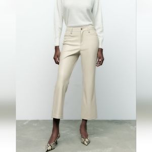 Zara Faux Leather Mini Flare pants